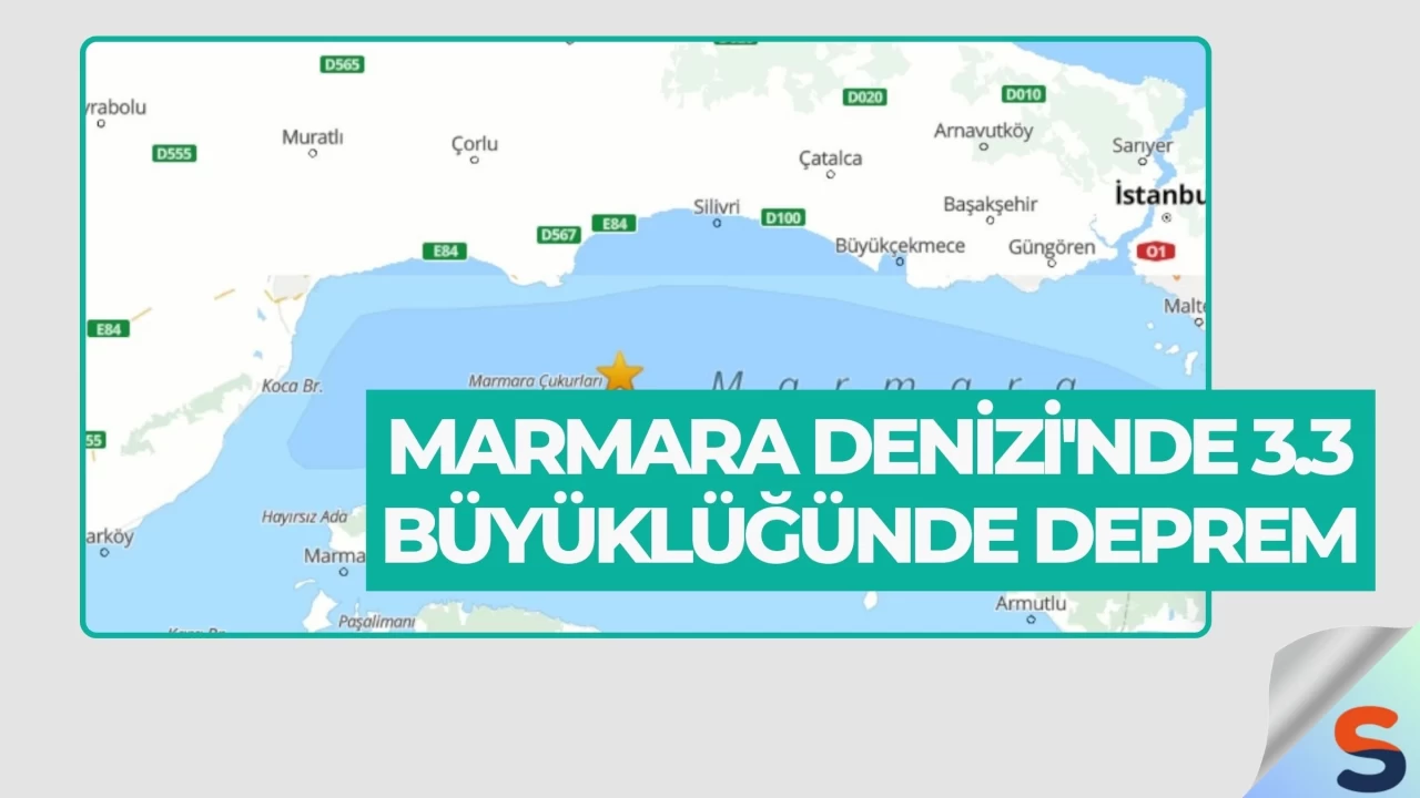 Marmara Denizi'nde 3.3 Büyüklüğünde Deprem