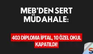 MEB’den Sert Müdahale: 403 Diploma İptal, 10 Özel Okul Kapatıldı!
