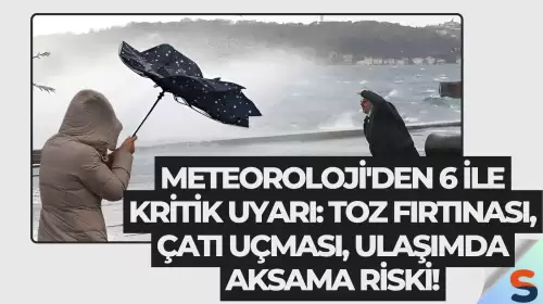 Meteoroloji'den 6 ile kritik uyarı: Toz fırtınası, çatı uçması, ulaşımda aksama riski!