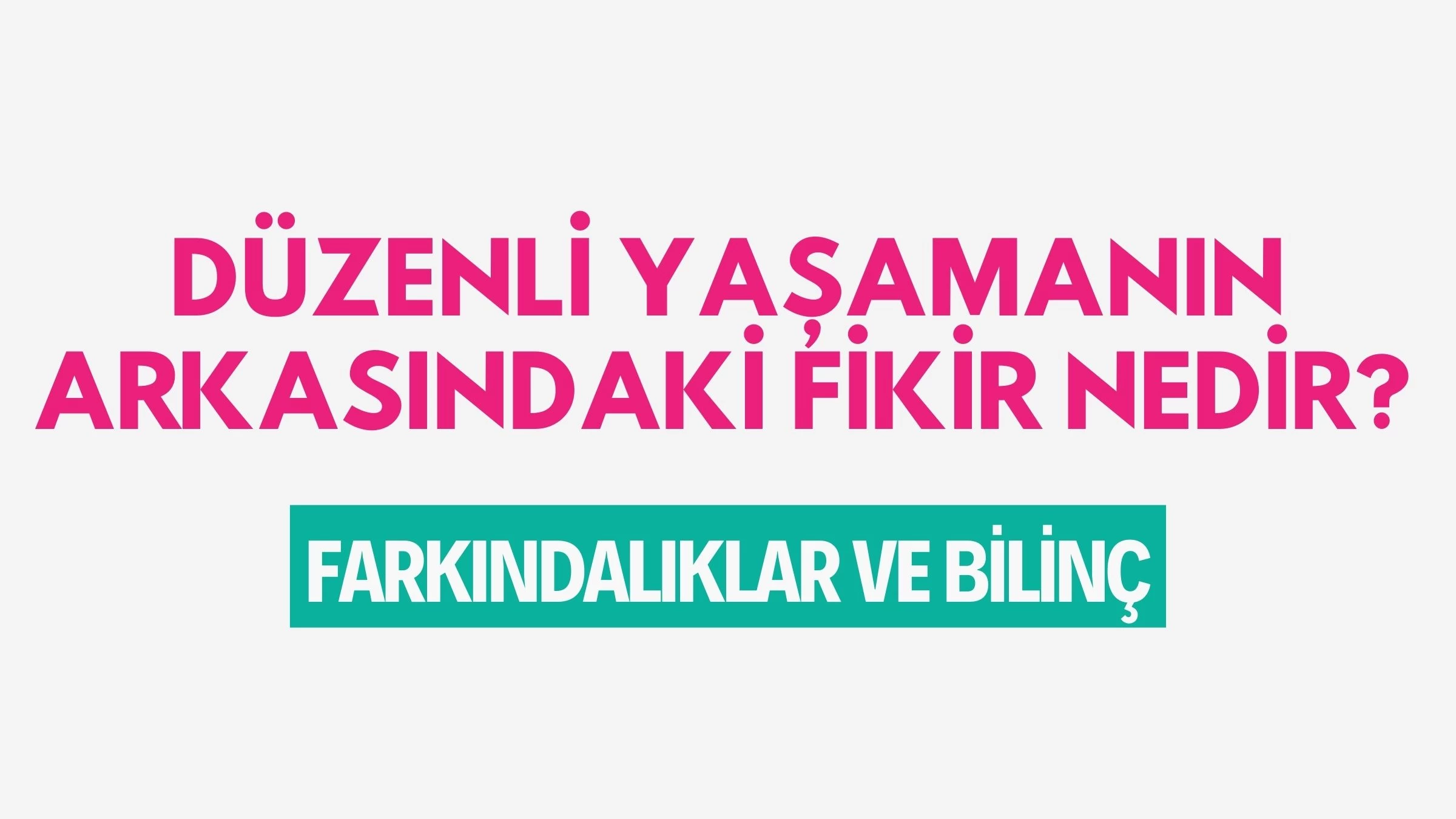 Düzenli Yaşamanın Arkasındaki Fikir Nedir? Farkındalıklar ve Bilinç
